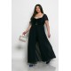 Plus Size Φόρμα Ολόσωμη Με Πέπλο Μπλε
