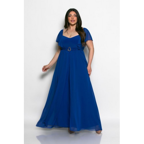 Plus Size Φόρμα Ολόσωμη Με Πέπλο Ρουά
