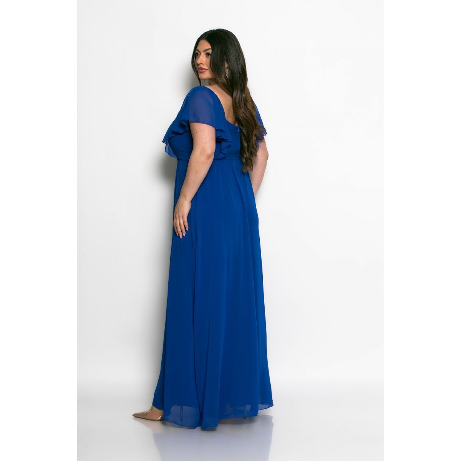 Plus Size Φόρμα Ολόσωμη Με Πέπλο Ρουά