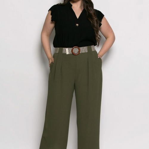 Plus Size Μπλούζα Minimal Detail Μαύρο