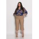 Plus Size Παντελόνι Βερμούδα Μπεζ