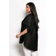 Plus Size Πουκάμισο Με Τρουακάρ Μανίκια Μαύρο