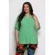 Plus Size Πουκάμισο Με Τρουακάρ Μανίκια Μέντα
