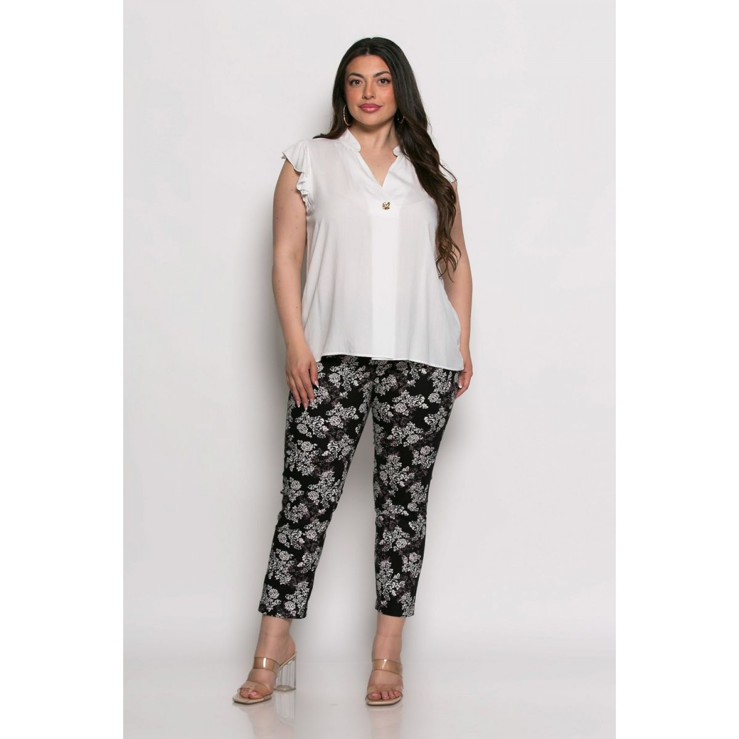 Plus Size Μπλούζα Minimal Detail Εκρού