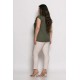 Plus Size Μπλούζα Minimal Detail Χακί
