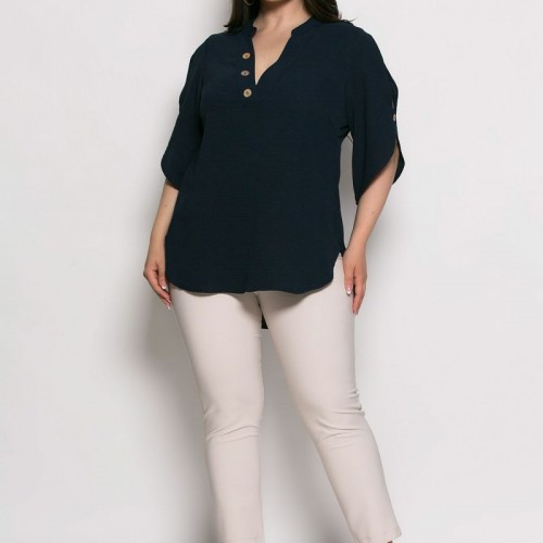 Plus Size Μπλούζα Kalma Μπλε