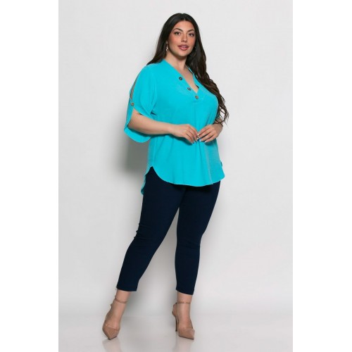 Plus Size Μπλούζα Kalma Γαλάζιο