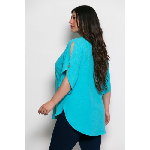 Plus Size Μπλούζα Kalma Γαλάζιο
