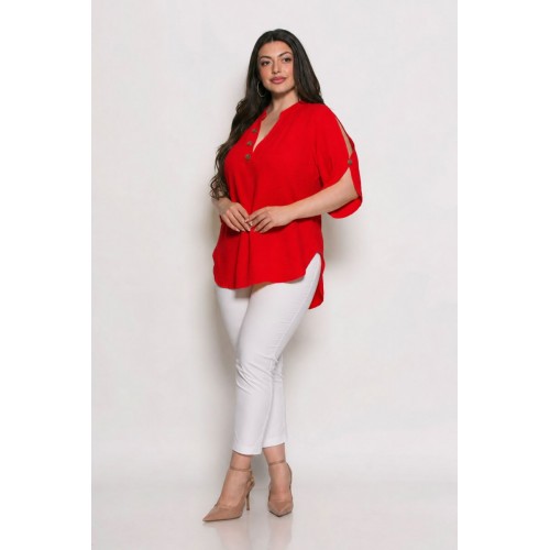 Plus Size Μπλούζα Kalma Κόκκινο