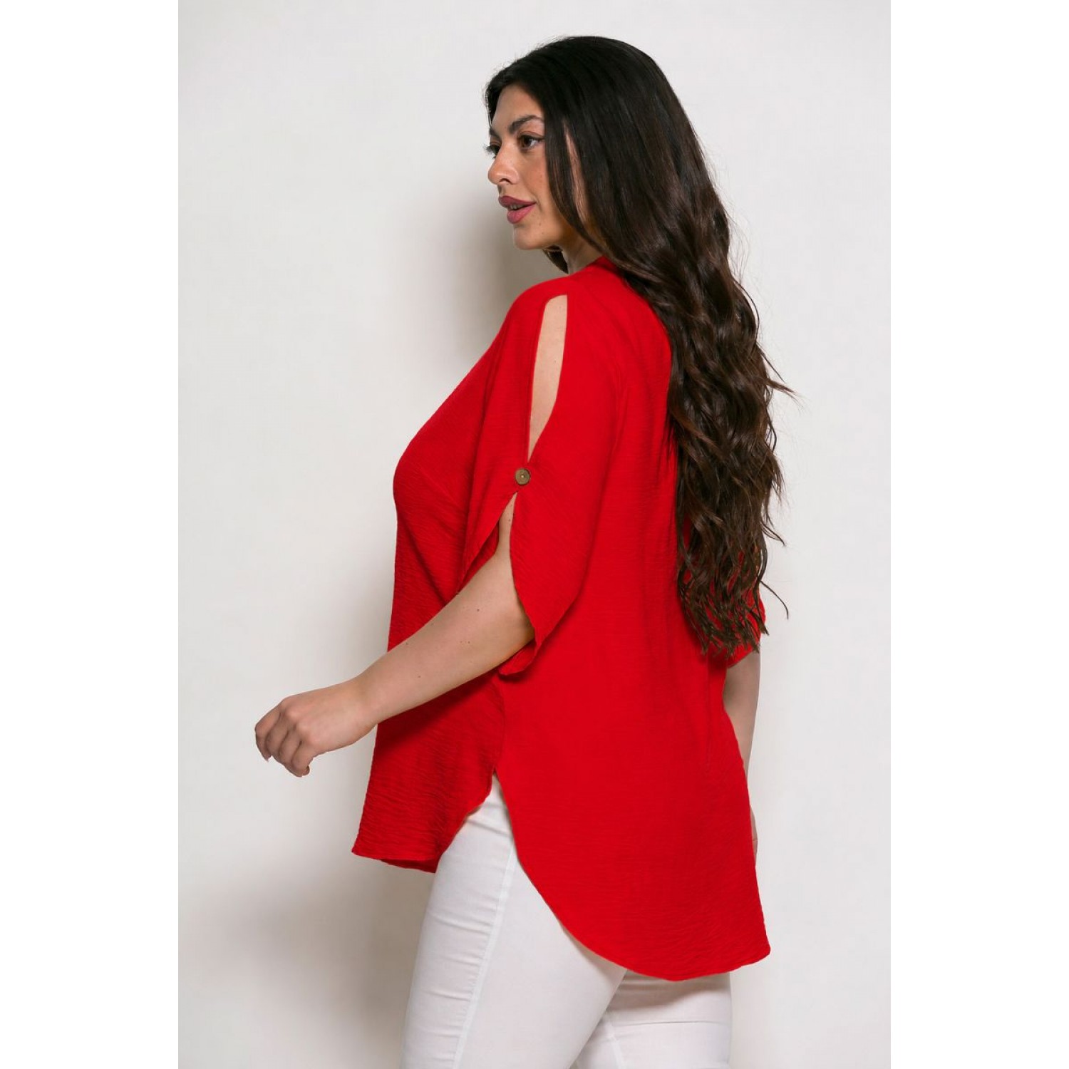 Plus Size Μπλούζα Kalma Κόκκινο