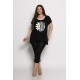 Plus Size Μπλούζα Viscose Ελαστικό Μαύρο