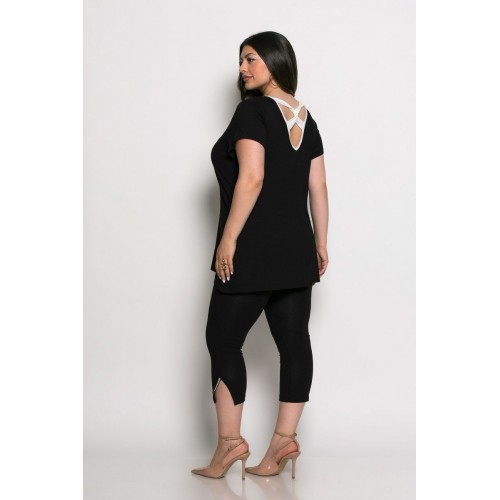 Plus Size Μπλούζα Viscose Ελαστικό Μαύρο