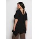 Plus Size Μπλούζα Α Γραμμή Μαύρο