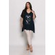 Plus Size Μπλούζα Α Γραμμή Μπλε