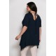Plus Size Μπλούζα Α Γραμμή Μπλε