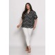 Plus Size Μπλούζα Oversized Μαύρο Πουά