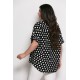Plus Size Μπλούζα Oversized Μαύρο Πουά