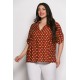 Plus Size Μπλούζα Oversized Εκάι Πουά