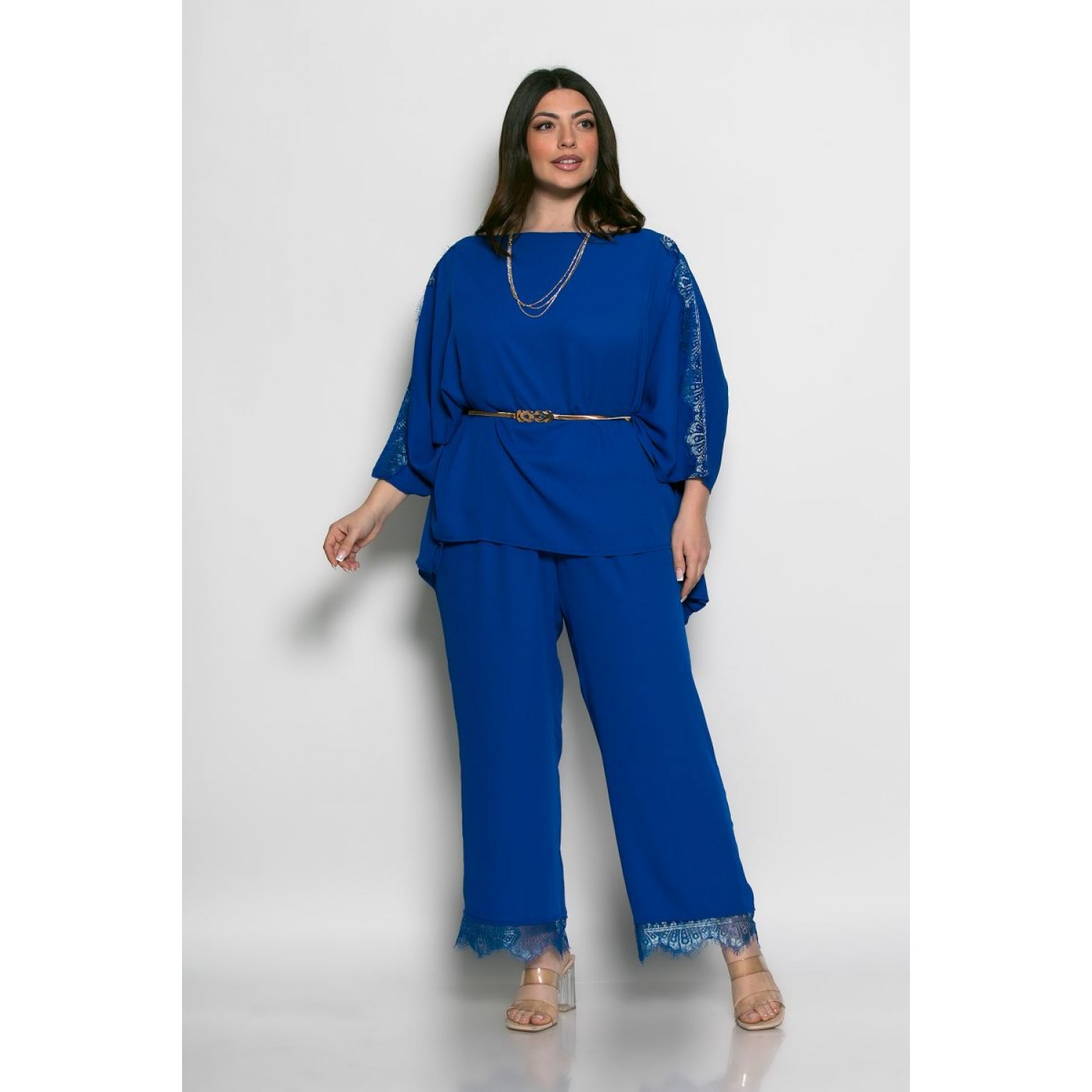 Plus Size Παντελόνι με λάστιχο Ρουά