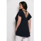 Plus Size Μπλούζα Με Άνοιγμα Πίσω Μπλε