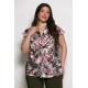 Plus Size Μπλούζα Σατέν Ροζ Χακί
