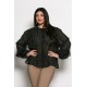 Plus Size Πουκάμισο Με Strass Μαύρο