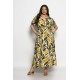 Plus Size Φόρεμα Sunlit Vibe Olive Μπεζ
