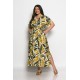 Plus Size Φόρεμα Sunlit Vibe Olive Μπεζ