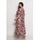 Plus Size Φόρεμα Καφτάνι Κόκκινο Εκρού