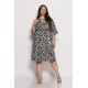 Plus Size Φόρεμα Με Βολάν Μαύρο Εκρού