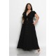 Plus Size Φόρεμα Κρουαζέ Μαύρο