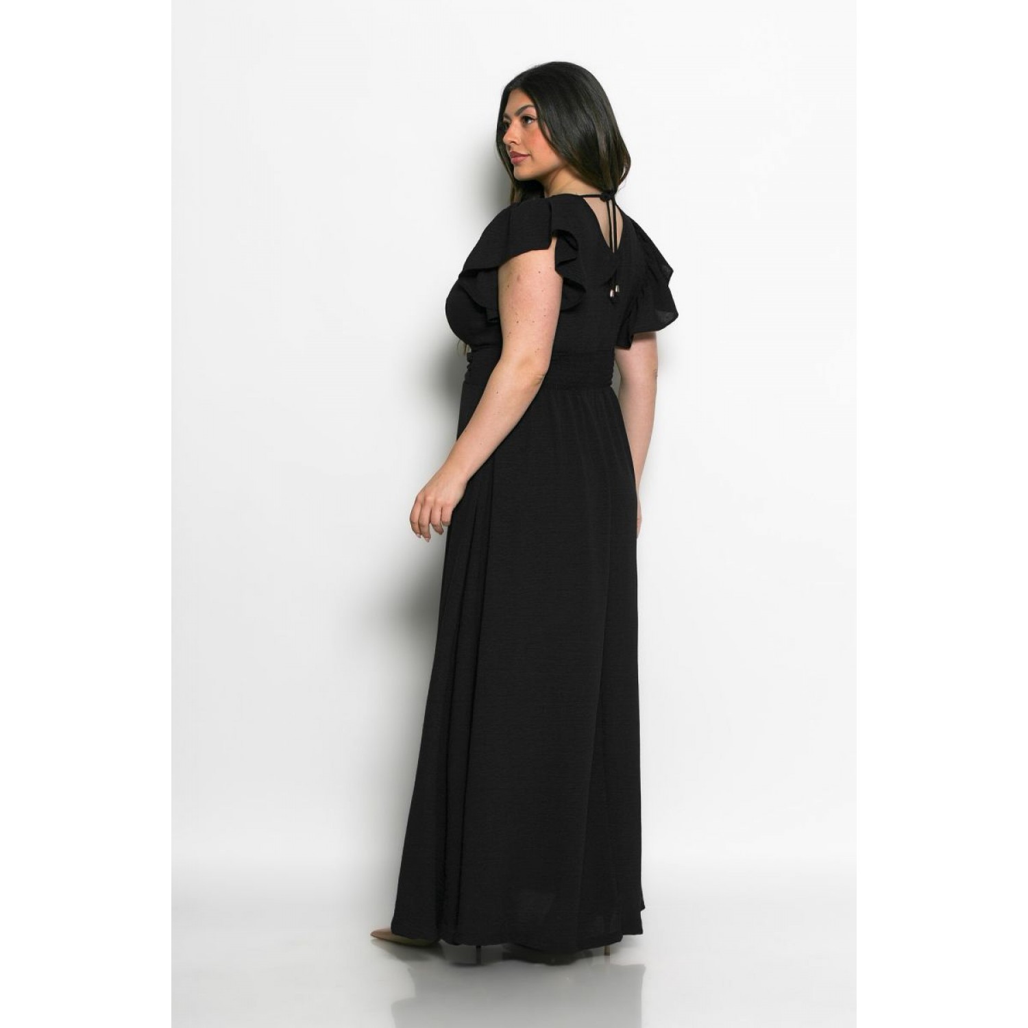 Plus Size Φόρεμα Κρουαζέ Μαύρο