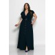 Plus Size Φόρεμα Κρουαζέ Μπλε