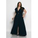 Plus Size Φόρεμα Κρουαζέ Μπλε