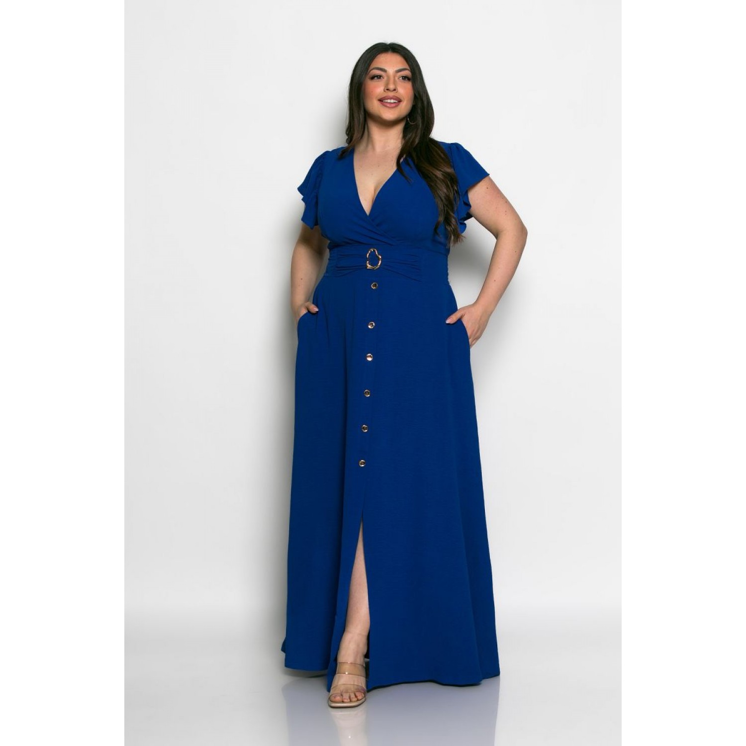 Plus Size Φόρεμα Κρουαζέ Ρουά