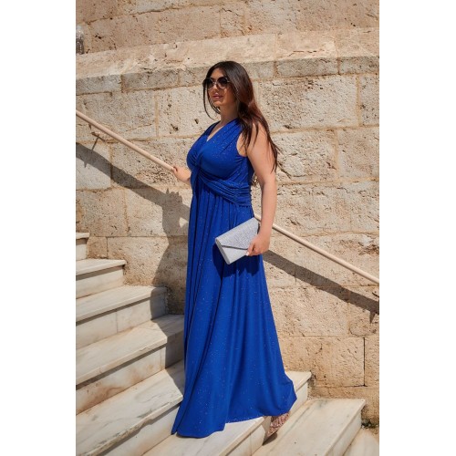 Plus Size Φόρεμα Αμάνικο Glitter Ρουά