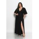 Plus Size Φόρεμα Ελαστικό Glitter Μαύρο