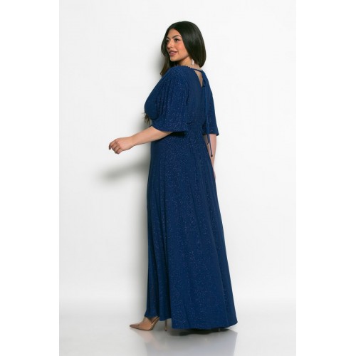 Plus Size Φόρεμα Ελαστικό Glitter Ρουά