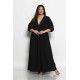 Plus Size Φόρεμα Με Δαντέλα Μαύρο