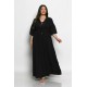 Plus Size Φόρεμα Με Δαντέλα Μαύρο
