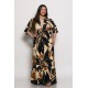 Plus Size Φόρεμα Με V Δαντέλα Μπλε Εκάι