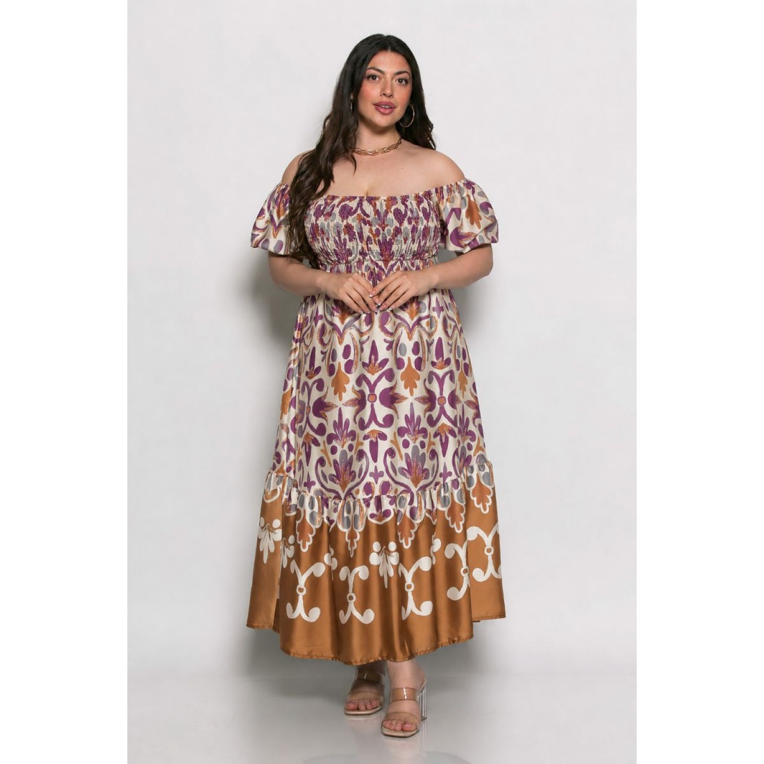 Plus Size Φόρεμα Salt n Sun Εκάι Μωβ