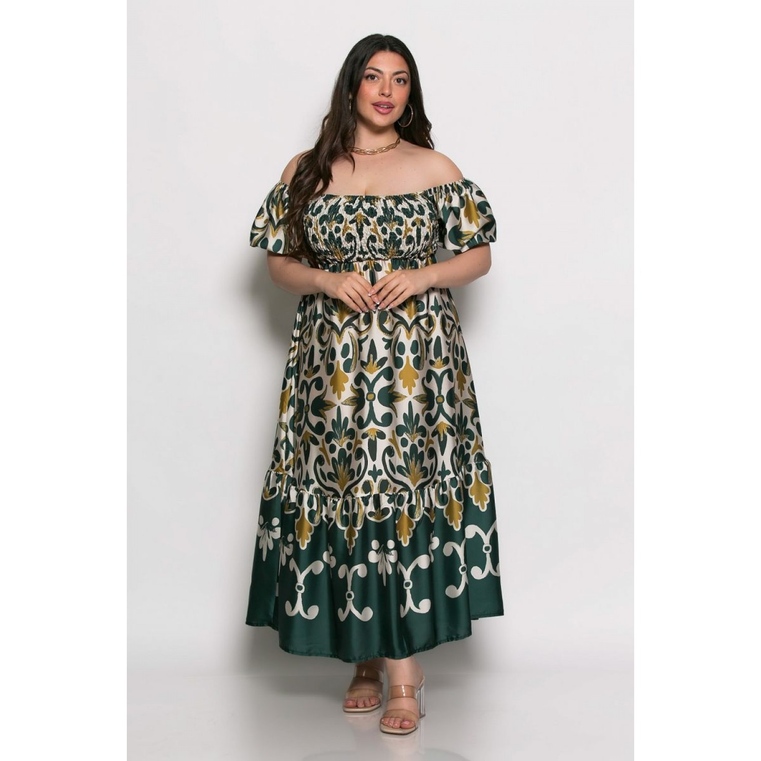 Plus Size Φόρεμα Salt n Sun Olive Κίτρινο