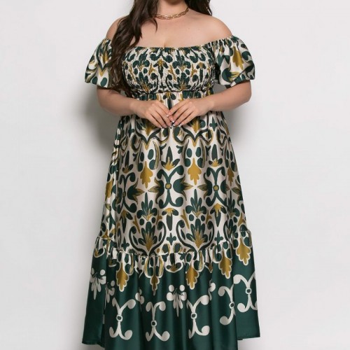 Plus Size Φόρεμα Salt n Sun Olive Κίτρινο