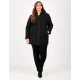 Plus Size Μπουφάν Double Face Μαύρο Ή Καφέ Γούνα