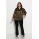 Plus Size Μπλούζα Satin Pied De Poule