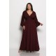 Plus Size Φόρεμα Glitter Μπορντώ