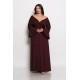 Plus Size Φόρεμα Glitter Μπορντώ