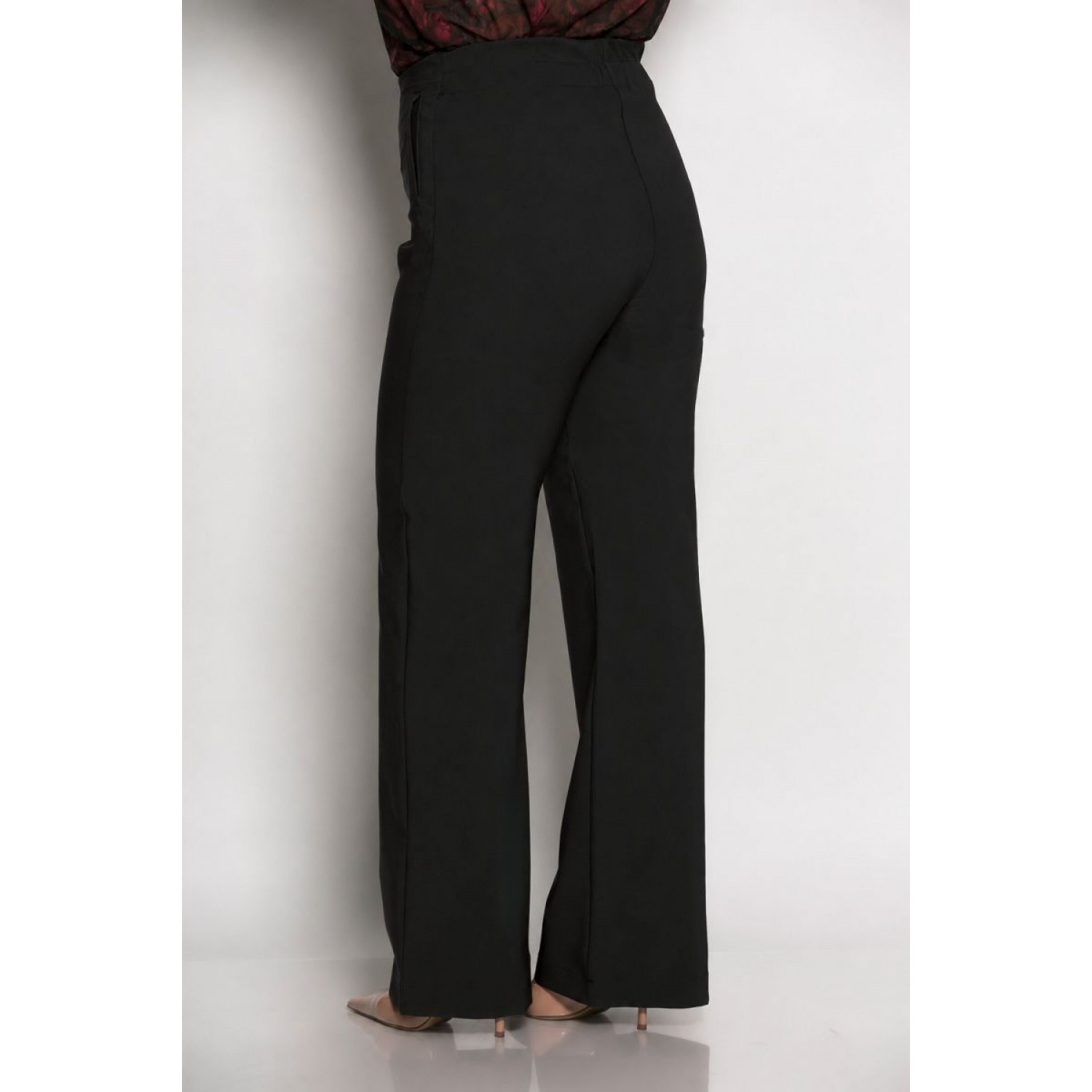Plus Size Παντελόνι Με Πένσες Μαύρο