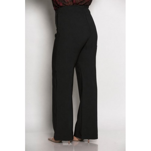 Plus Size Παντελόνι Με Πένσες Μαύρο